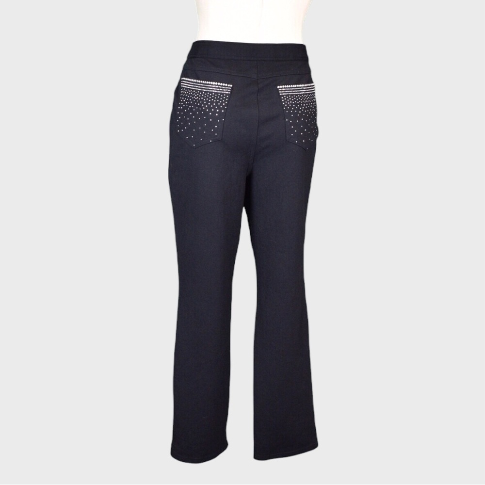 JM Collection Petite Embellished Back Pocket Stretch Pants